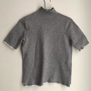 Zara sweater grey short sleeve turtleneck w/ trim
